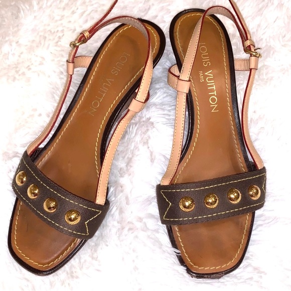 Authentic Louis Vuitton Wedge Sandals - Picture 2 of 8